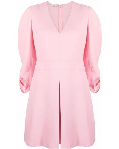 Stella McCartney V-neck Front-pleat Dress - Pink