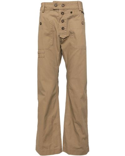 DIESEL Straight-leg Cotton Trousers - Natural