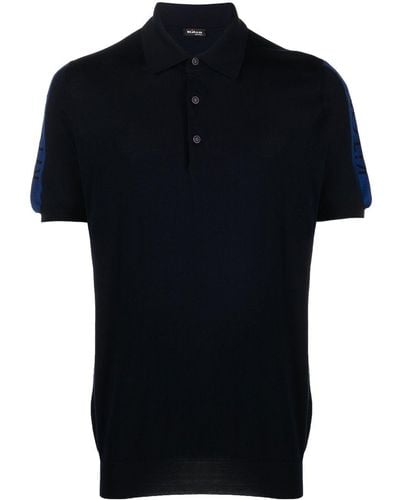 Kiton Logo-tape Polo Shirt - Blue