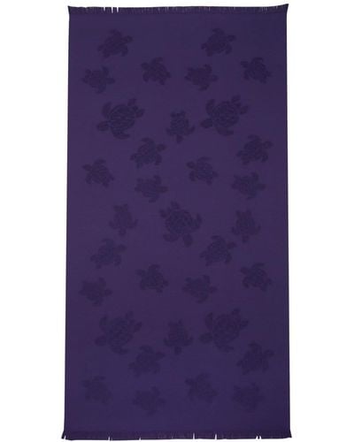 Vilebrequin Santah Turtle-jacquard Beach Towel - Purple