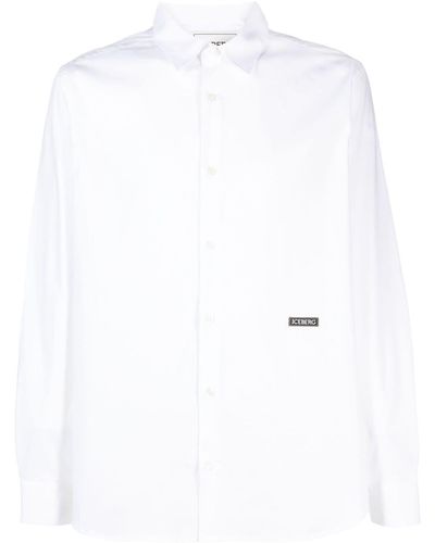Iceberg Logo-patch Long-sleeve Shirt - White