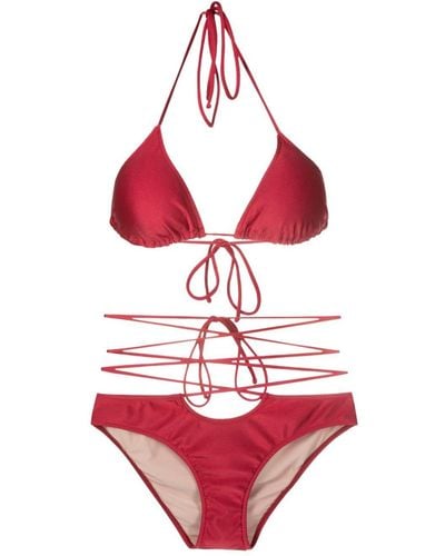 Adriana Degreas Haut de bikini à bonnets triangles - Rouge