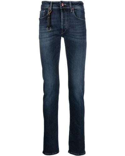 Incotex Key-charm Low-rise Slim-fit Jeans - Blue