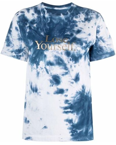 Rabanne T-shirt con fantasia tie dye - Blu