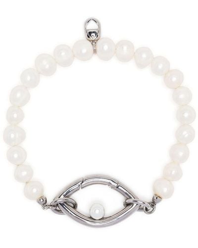 CAPSULE ELEVEN Eye Pearl Bracelet - White
