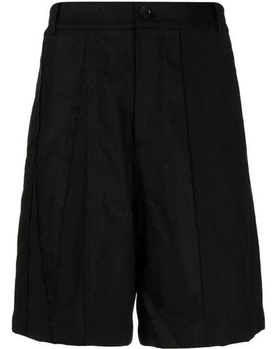Feng Chen Wang Pantalones cortos de talle alto - Negro