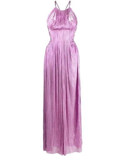 Maria Lucia Hohan Valeria Halterneck Plissé Gown - Purple