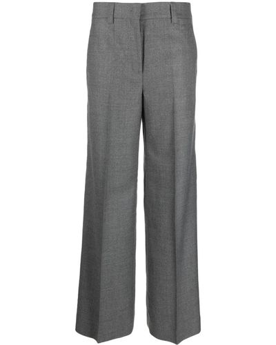 Incotex Tailored Flared Virgin-wool Trousers - Grey