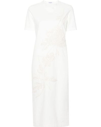 Brunello Cucinelli Sequin-embellished Midi Dress - White