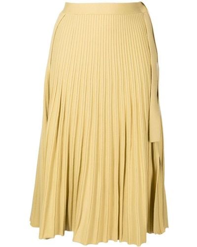 3.1 Phillip Lim Pleated Wool-blend Midi Skirt - Yellow