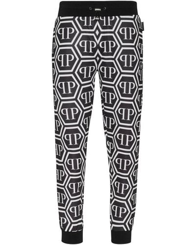 Philipp Plein Monogram Track Trousers - Black