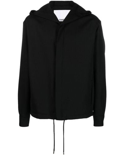 Costumein Virgin Wool Hooded Jacket - Black
