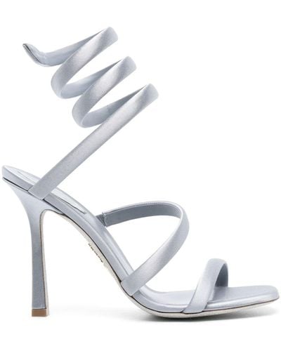Rene Caovilla Bulgari 105mm Satin Sandals - White