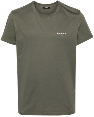 Balmain T-Shirt mit vorstehendem Logo - Grün