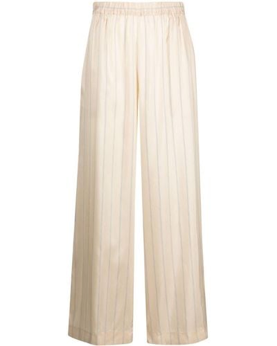 LeKasha Harper Striped Silk Trousers - Natural