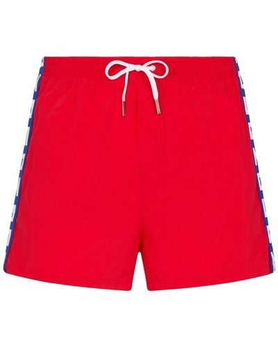 DSquared² Logo-tape Swim Shorts - Red