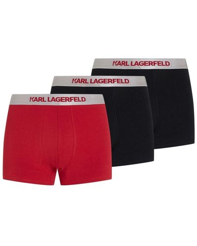 Karl Lagerfeld Drie Metallic Boxershorts - Rood