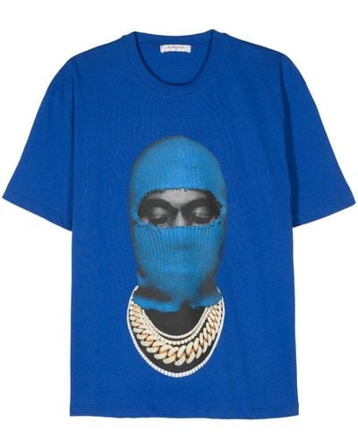 ih nom uh nit Face-print T-shirt - Blue