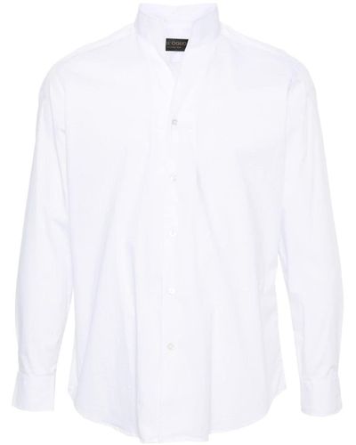 Dell'Oglio Band-collar Poplin Shirt - White