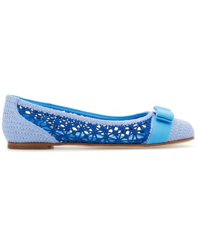 Ferragamo Varina Ballerina Shoes - Blue