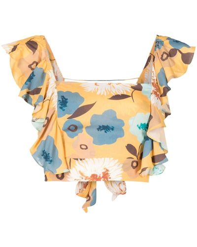 Clube Bossa Lubba Floral Crop Top - Yellow