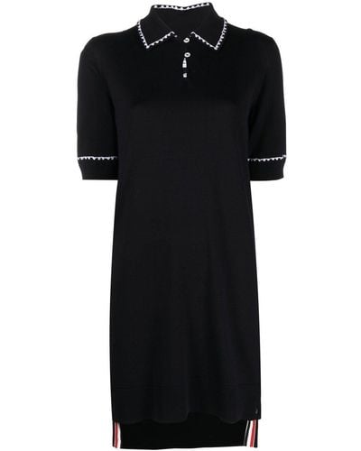 Thom Browne Contrasting-trim Polo Dress - Black