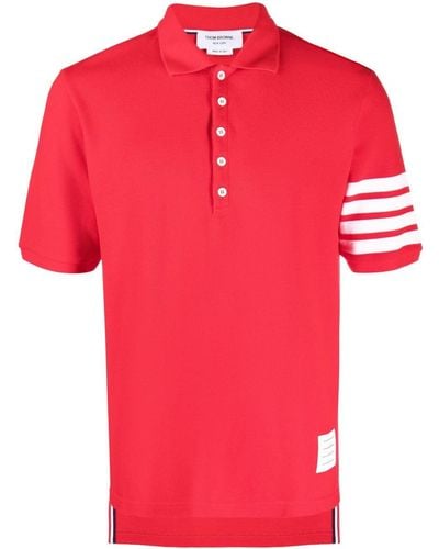 Thom Browne Polo à 4 bandes signature - Rouge