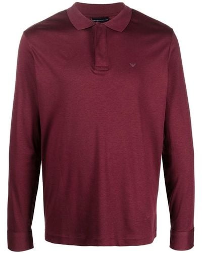 Emporio Armani Long-sleeve Polo Shirt - Red