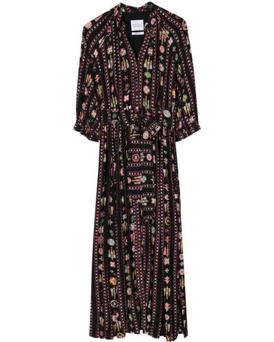 Hayley Menzies Embroidered Shirt Dress - Black