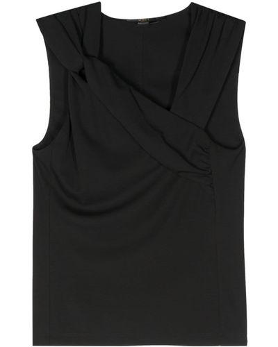 Seventy Knot-detail Ribbed Top - Black