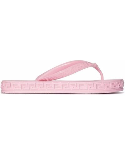 Versace Greca Thong Sandals - Pink