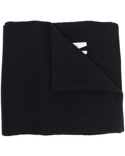 DSquared² Embroidered-logo Ribbed-knit Scarf - Black