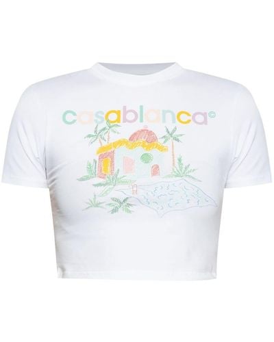 Casablancabrand Maison Memphis Cotton T-shirt - White