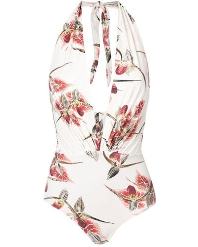 Clube Bossa Deneuve Floral-print Swimsuit - White