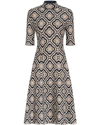 Etro Geometric-print Midi Dress - Blue