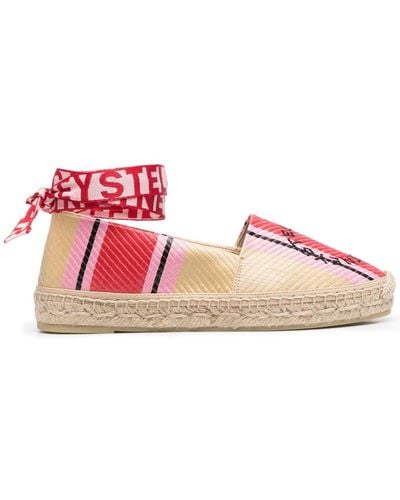 Stella McCartney Espadrilles à logo brodé - Rose