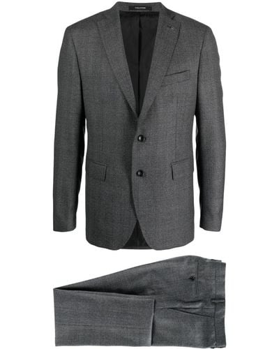 Tagliatore Checked Single-breasted Suit - Grey