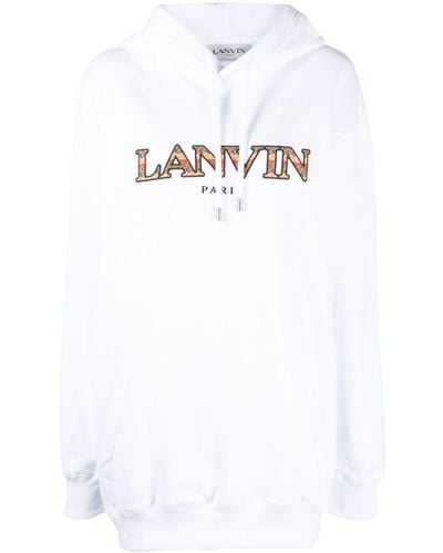 Lanvin Logo-embroidered Hoodie - White
