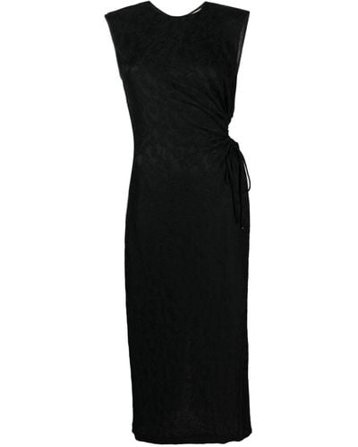 Tela Tie-waist Midi Dress - Black