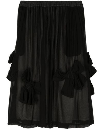 Comme des Garçons Bow-detail Midi Skirt - Black