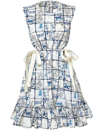 Agua Bendita Mini-jurk - Blauw