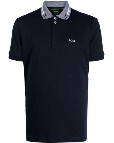 BOSS ロゴ ポロシャツ - ブルー