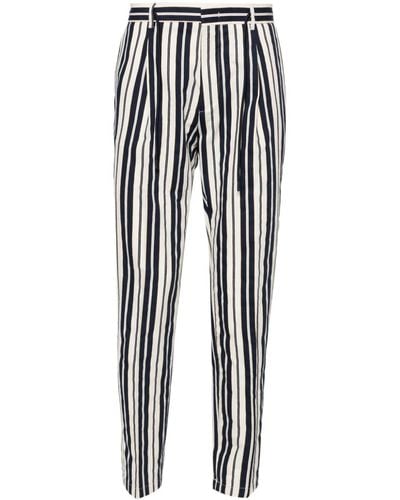 Manuel Ritz Striped Pleat-detailed Trousers - Natural
