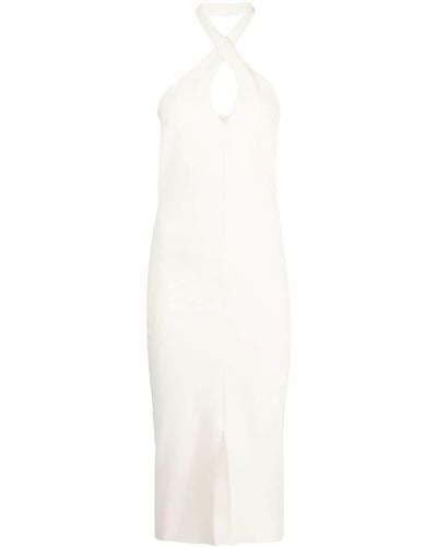 La Petite Robe Di Chiara Boni Mansur Halterneck Midi Dress - White