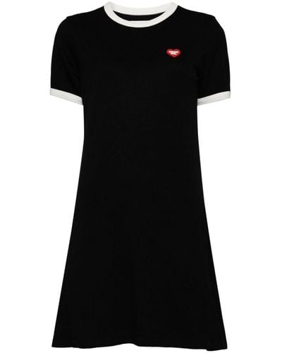 Chocoolate Heart-print T-shirt Dress - Black