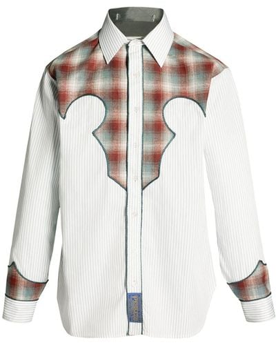 Maison Margiela Camicia a righe x Pendleton - Bianco