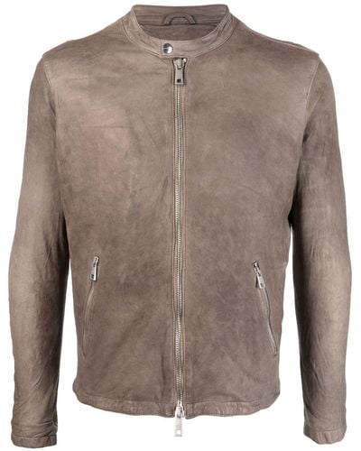 Giorgio Brato Zip-up Leather Jacket - Brown