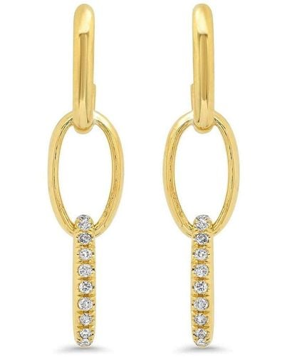 Jennifer Meyer 18kt Yellow Gold 3 Edith Link Pavé Diamond Earrings - Metallic