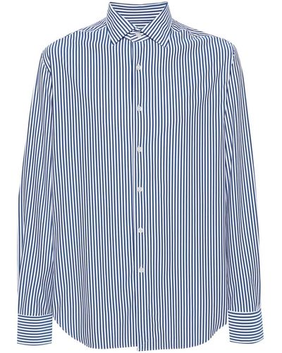 Xacus Vertical-stripe Shirt - Blue