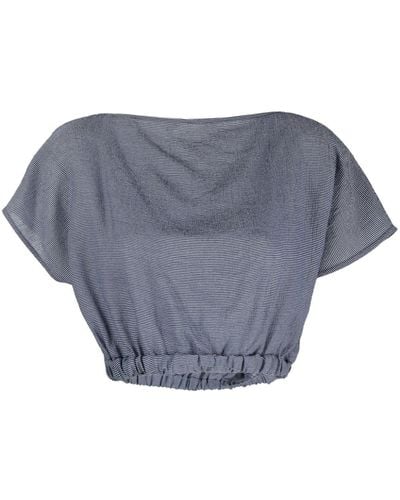Totême T-shirt crop con orlo elasticizzato - Blu